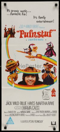 9j873 PUFNSTUF Aust daybill 1970 Sid & Marty Krofft musical, wacky images of characters!