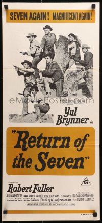9j885 RETURN OF THE SEVEN Aust daybill R1970s Yul Brynner reprises his role as master gunfighter!