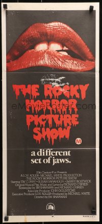 9j890 ROCKY HORROR PICTURE SHOW Aust daybill 1975 c/u lips image, a different set of jaws!