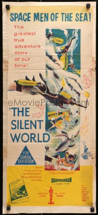 9j906 SILENT WORLD Aust daybill 1957 Cousteau, Louis Malle, adventure of space men of the sea!