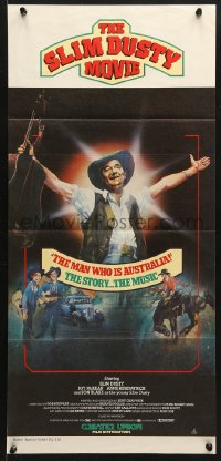 9j912 SLIM DUSTY MOVIE Aust daybill 1984 country western star, cool country of origin poster!