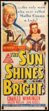 9j925 SUN SHINES BRIGHT Aust daybill 1953 Charles Winninger, Irvin Cobb stories adapted by John Ford!
