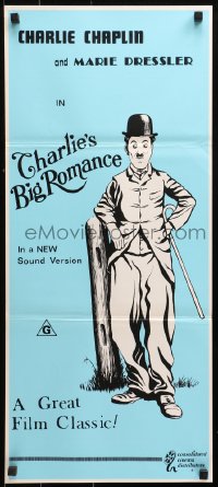 9j947 TILLIE'S PUNCTURED ROMANCE Aust daybill R1970s Marie Dressler, great art of Charlie Chaplin!
