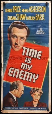 9j948 TIME IS MY ENEMY Aust daybill 1954 Dennis Price, Renee Asherson, Susan Shaw, different!
