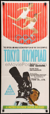9j951 TOKYO OLYMPIAD Aust daybill 1965 Kon Ichikawa's movie of the 1964 Summer Olympics in Japan!