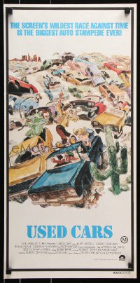 9j971 USED CARS Aust daybill 1980 Robert Zemeckis, sexy image, great art by Huyssen & Huerta!