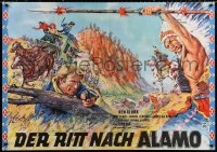 9j198 ROAD TO FORT ALAMO German 33x47 1965 Mario Bava, really cool western artwork by Kede!