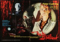 9j200 VAMPIRE-BEAST CRAVES BLOOD German 33x47 1967 vampire Peter Cushing has blood lust, different!