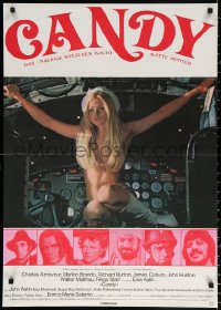 9j235 CANDY German 1969 different image of very sexy Ewa Aulin near naked in airplane cockpit!