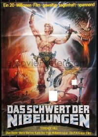9j261 DAS SCHWERT DER NIBELUNGEN German 1966 Casaro fantasy art of Hill & near-naked woman w/sword!