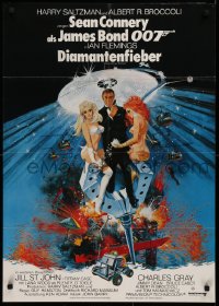9j269 DIAMONDS ARE FOREVER German 1971 McGinnis art of Sean Connery as James Bond 007!
