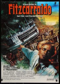 9j283 FITZCARRALDO German 1982 cool art of Klaus Kinski by Jean Mascii, Werner Herzog directed!