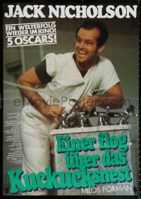 9j350 ONE FLEW OVER THE CUCKOO'S NEST German R1981 smilin' Jack Nicholson, Forman's classic!