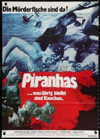 9j357 PIRANHA German 1978 Roger Corman, completely different image of crazed fish massacre!