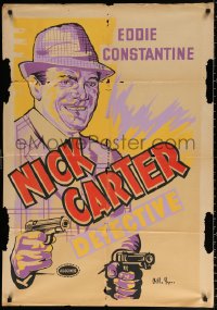 9j044 LICENSE TO KILL Colombian poster 1964 great art of smiling Eddie Constantine as Nick Carter!