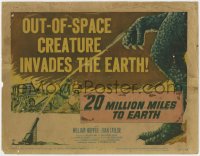 9k004 20 MILLION MILES TO EARTH TC 1957 cool art of the monster of all space-monsters!