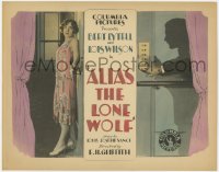 9k008 ALIAS THE LONE WOLF TC 1927 jewel thief turned detective Bert Lytell in shadows by Lois Wilson