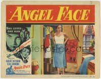 9k232 ANGEL FACE LC #2 1953 sexy Mona Freeman taking off her dress, Otto Preminger noir!