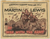 9k015 AT WAR WITH THE ARMY TC R1958 wacky Dean Martin & Jerry Lewis in uniform on battlefield!