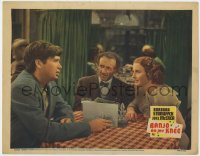 9k249 BANJO ON MY KNEE LC R1943 Barbara Stanwyck & Walter Brennan stare at young Buddy Ebsen!
