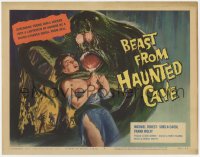 9k019 BEAST FROM HAUNTED CAVE TC 1959 Roger Corman, best art of monster with sexy uncensored victim!
