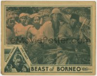 9k254 BEAST OF BORNEO LC 1934 John Preston in jungle with natives seeking gorilla glands!