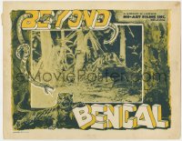 9k267 BEYOND BENGAL LC R1940s great close up of black panther, Keviczky wild animal border art!