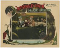 9k276 BOBBED HAIR LC 1925 Marie Prevost disguised in convertible, Fazenda, hairstyle border art!