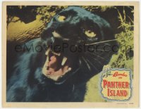 9k278 BOMBA ON PANTHER ISLAND LC 1949 great super close up of snarling jungle cat!