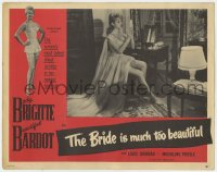 9k288 BRIDE IS MUCH TOO BEAUTIFUL LC 1958 full-length sexy Brigitte Bardot doing her makeup!
