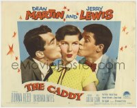9k302 CADDY LC #4 1953 c/u of screwballs Dean Martin & Jerry Lewis kissing pretty Barbara Bates!