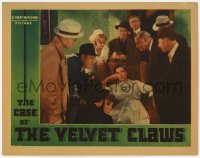 9k310 CASE OF THE VELVET CLAWS LC 1936 Dick Purcell & Olin Howland w/ seated Wini Shaw, Perry Mason!
