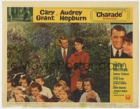 9k316 CHARADE LC #6 1963 Cary Grant stares at worried Audrey Hepburn by children, Stanley Donen!