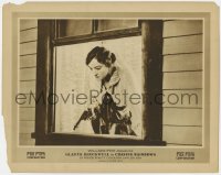 9k319 CHASING RAINBOWS LC 1919 close up of Gladys Brockwell pointing gun out her window!