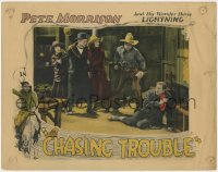 9k320 CHASING TROUBLE LC 1926 bad guy is on the ground after cowboy Pete Morrison beats him up!