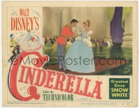 9k325 CINDERELLA LC #2 1950 Prince Charming kissing her hand at the ball, Disney cartoon classic!