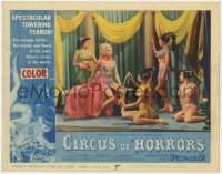 9k327 CIRCUS OF HORRORS LC #7 1960 Yvonne Monlaur is pampered by four sexy half-naked servants!