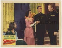 9k339 CONSPIRATOR LC #8 1949 Elizabeth Taylor & Honor Blackman with two uniformed men!