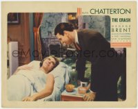 9k344 CRASH LC 1932 close up of George Brent standing over happy Ruth Chatterton laying in bed!