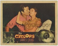 9k355 CYCLOPS LC #6 1957 Bert I. Gordon, romantic c/u of Gloria Talbott & James Craig!