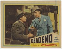 9k364 DEAD END LC R1944 William Wyler classic, great c/u of Humphrey Bogart warning Joel McCrea!