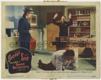 9k366 DEAD RECKONING LC #6 1947 Humphrey Bogart holds gun on Carnovsky as Marvin Miller crawls!