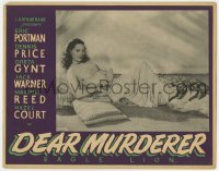 9k370 DEAR MURDERER Canadian LC 1948 full-length portrait of sexy Greta Gynt laying on pillows!