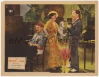 9k376 DEVIL'S IN LOVE LC 1933 close up of Herbert Mundin & Vivienne Osborne chatting by piano!