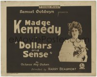 9k058 DOLLARS & SENSE TC 1920 Madge Kennedy in fur coat holding bouquet of flowers, ultra rare!