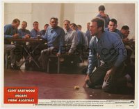 9k409 ESCAPE FROM ALCATRAZ LC #4 1979 scared Clint Eastwood kneeling on floor in cafeteria!