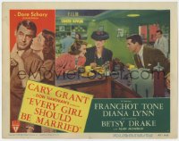 9k411 EVERY GIRL SHOULD BE MARRIED LC #6 1948 Cary Grant & Betsy Drake talk across lunch counter!