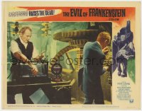 9k412 EVIL OF FRANKENSTEIN LC #8 1964 Peter Cushing reaching into water tank in his laboratory!