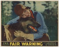 9k418 FAIR WARNING LC 1931 wonderful portrait of Louise Huntington & her beloved German shepherd dog