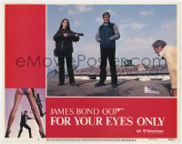 9k444 FOR YOUR EYES ONLY LC #3 1981 Roger Moore as James Bond by Carole Bouquet with gun!